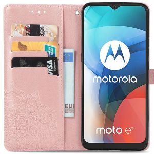 iMoshion Mandala Bookcase Motorola Moto E7 - Rosé Goud