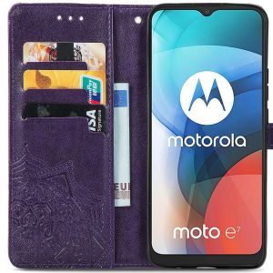 iMoshion Mandala Bookcase Motorola Moto E7 - Paars