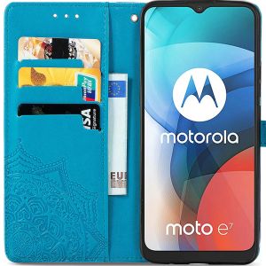 iMoshion Mandala Bookcase Motorola Moto E7 - Turquoise