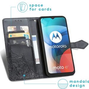 iMoshion Mandala Bookcase Motorola Moto E7 - Zwart