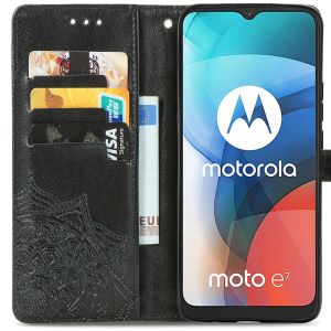 iMoshion Mandala Bookcase Motorola Moto E7 - Zwart