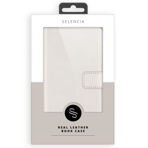 Selencia Echt Lederen Bookcase Samsung Galaxy S10 - Lichtgrijs