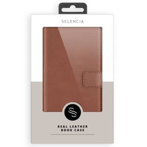 Selencia Echt Lederen Bookcase Samsung Galaxy A41 - Lichtbruin