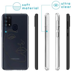 iMoshion Design hoesje Samsung Galaxy M31 - Abstract Gezicht - Zwart