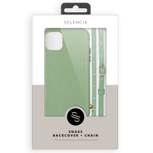 Selencia Aina Slang Hoesje met koord iPhone 12 Mini - Groen