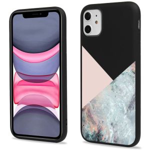 iMoshion Design hoesje iPhone 11 - Marmer - Roze / Zwart