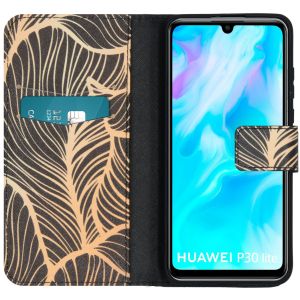 iMoshion Design Softcase Bookcase Huawei P30 Lite - Golden Leaves