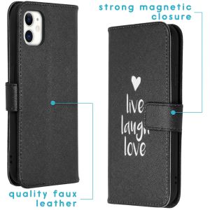 iMoshion Design Softcase Bookcase iPhone 11 - Live Laugh Love