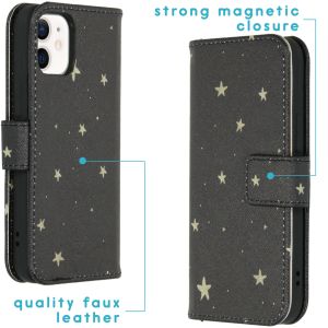 iMoshion Design Softcase Bookcase iPhone 12 Mini - Stars Gold