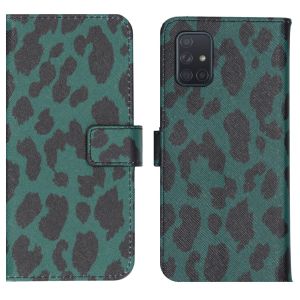 iMoshion Design Softcase Bookcase Samsung Galaxy A71 - Green Leopard