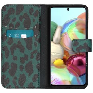 iMoshion Design Softcase Bookcase Samsung Galaxy A71 - Green Leopard