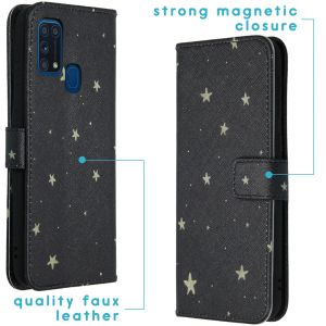 iMoshion Design Softcase Bookcase Samsung Galaxy M31 - Stars Gold