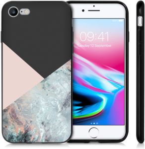 iMoshion Design hoesje iPhone SE (2022 / 2020) / 8 / 7 - Marmer - Roze