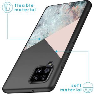 iMoshion Design hoesje Samsung Galaxy A42 - Marmer - Roze / Zwart