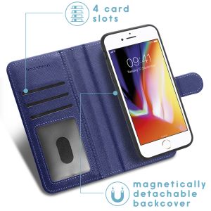 iMoshion Luxe Portemonnee iPhone SE (2022 / 2020) 8 / 7 - Donkerblauw