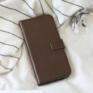 Selencia Echt Lederen Bookcase Samsung Galaxy S21 - Bruin