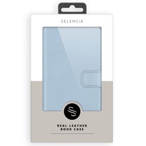 Selencia Echt Lederen Bookcase Samsung Galaxy S21 - Lichtblauw