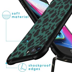 iMoshion Design hoesje met koord iPhone 8 Plus / 7 Plus - Luipaard - Groen / Zwart