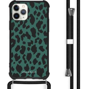 iMoshion Design hoesje met koord iPhone 11 Pro - Luipaard - Groen / Zwart