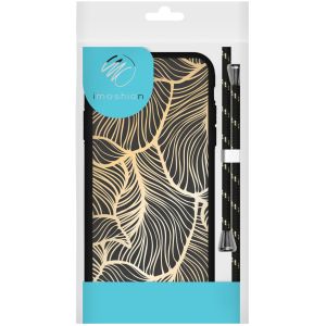 iMoshion Design hoesje met koord iPhone 12 Mini - Bladeren - Goud