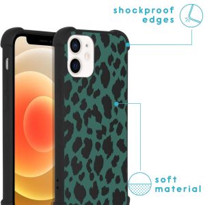 iMoshion Design hoesje met koord iPhone 12 Mini - Luipaard - Groen / Zwart
