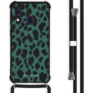 iMoshion Design hoesje met koord Samsung Galaxy A40 - Luipaard - Groen / Zwart