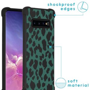iMoshion Design hoesje met koord Samsung Galaxy S10 - Luipaard - Groen / Zwart
