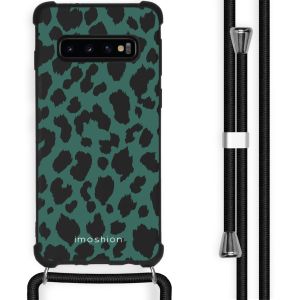 iMoshion Design hoesje met koord Samsung Galaxy S10 Plus - Luipaard - Groen / Zwart