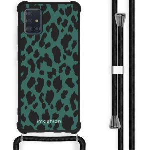 iMoshion Design hoesje met koord Samsung Galaxy A51 - Luipaard - Groen / Zwart