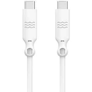 Just Green USB-C naar USB-C kabel - Recyclebaar - 3A - 1.2 meter - Wit