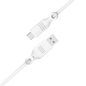 Just Green Micro-USB naar USB kabel - Recyclebaar - 2.1A - 1.2 meter - Wit