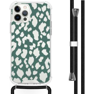 iMoshion Design hoesje met koord iPhone 12 (Pro) - Luipaard - Groen