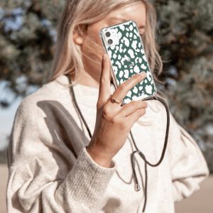 iMoshion Design hoesje met koord iPhone 12 (Pro) - Luipaard - Groen