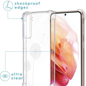 iMoshion Design hoesje met koord Samsung Galaxy S21 - Paardenbloem - Wit