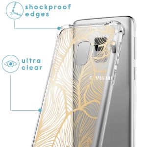iMoshion Design hoesje met koord Samsung Galaxy S9 - Bladeren - Goud