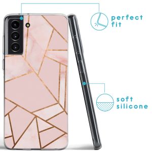 iMoshion Design hoesje Samsung Galaxy S21 Plus - Grafisch Koper / Roze