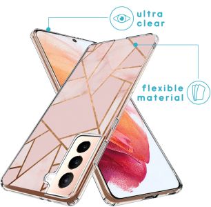 iMoshion Design hoesje Samsung Galaxy S21 - Grafisch Koper / Roze