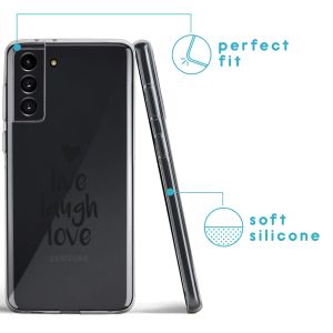 iMoshion Design hoesje Samsung Galaxy S21 - Live Laugh Love - Zwart