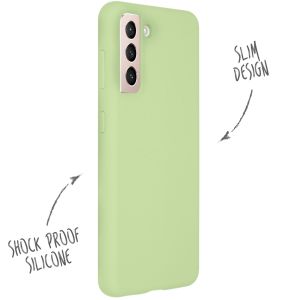 Accezz Liquid Silicone Backcover Samsung Galaxy S21 - Groen