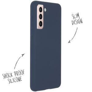 Accezz Liquid Silicone Backcover Galaxy S21 Plus - Donkerblauw