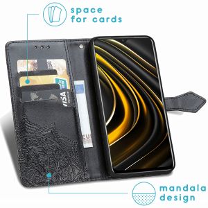iMoshion Mandala Bookcase Xiaomi Poco M3 - Zwart