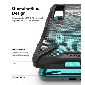 Ringke Fusion X Design Backcover Xiaomi Mi 10 (Pro) - Camo Zwart