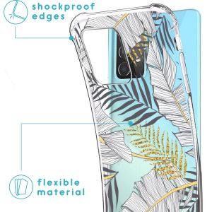 iMoshion Design hoesje met koord Samsung Galaxy A52(s) (5G/4G) - Bladeren - Zwart / Goud
