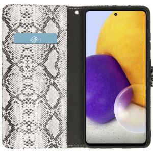 Slangenprint Bookcase Samsung Galaxy A72 - Wit