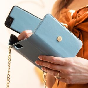 Selencia Uitneembare Vegan Lederen Clutch iPhone 12 (Pro) - Blauw