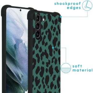 iMoshion Design hoesje met koord voor Samsung Galaxy S21 Plus - Luipaard - Groen / Zwart