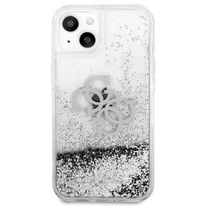 Guess 4G Logo Liquid Glitter Backcover iPhone 13 Mini - Silver