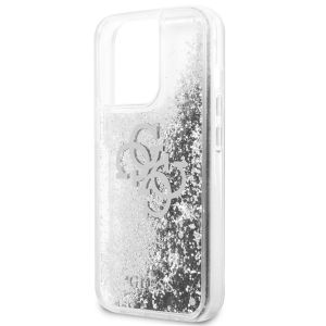 Guess 4G Logo Liquid Glitter Backcover iPhone 13 Pro - Silver