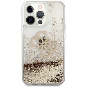 Guess 4G Logo Liquid Glitter Backcover iPhone 13 Pro - Gold