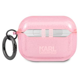 Karl Lagerfeld Karl's Head Silicone Glitter Case Apple AirPods Pro - Roze